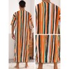 Lars Amadeus Men's Contrast Color Short Sleeves Button Down Stripes Nightgown - 4 of 4