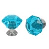 Unique Bargains Cabinet Dresser Door Diamond Shaped Pull Handles Knob 1"x0.87" Blue 6 Pcs - 4 of 4