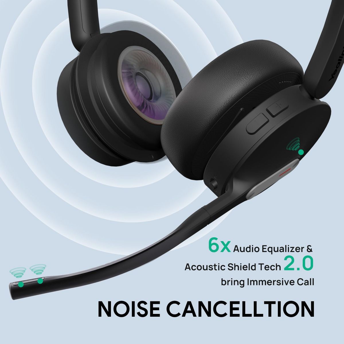 Yealink WH64 Binaural On-Ear Headset with BT Adapter 1208686 - thumbnail 6