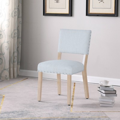 Elegant Cream Linen and Wood Parsons Side Chair Set