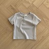 MyKids-USA Summer New Arrival Kids Unisex Crew Neck Short Sleeves Thin Solid Color Elastic Top Base T-Shirt - 3 of 4