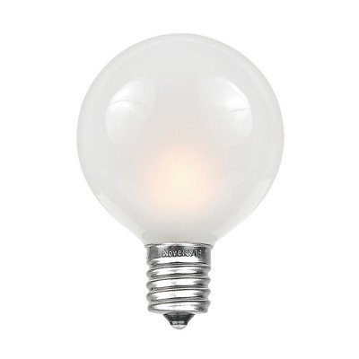Frosted White G40 Globe Dimmable Outdoor String Light Bulbs, 25-Pack