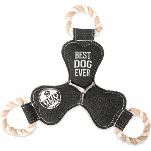 Pavilion Gift Company - Best Dog Ever - 12" Canvas Dog Toy on Rope - Pet Toy - 1 of 4