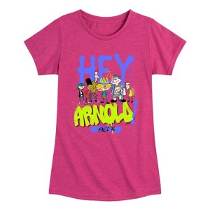 Girls' - Hey Arnold! - Arnold and Gerald Skateboard Fitted Short Sleeve Graphic T-Shirt - 1 of 4
