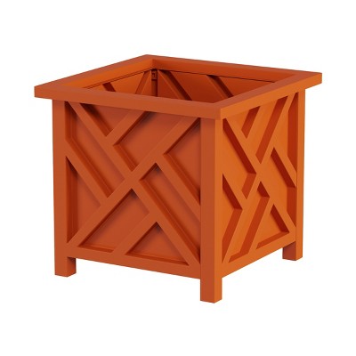 Terracotta Lattice Square Planter Box for Outdoor Spaces