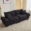 VASIP  Corduroy Sofa Sleeper Couch Loveseat Sofa with Pillows, Comfy Upholstered Deep Seat Sofa for Bedroom, Living Room, Black, 84*32*32 - 3 of 4