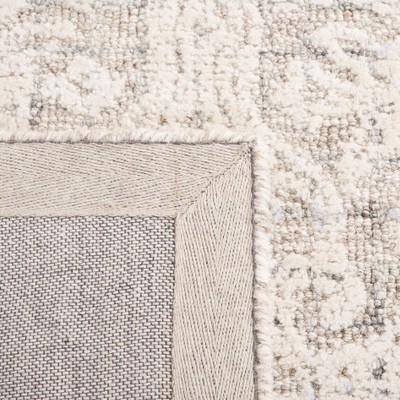 Beige and Ivory 6' Square Hand-Tufted Wool Rug