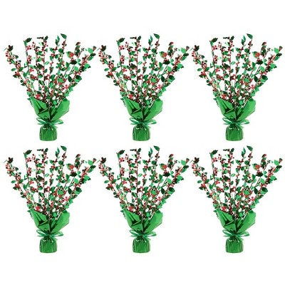 Juvale 6 Pack Of Christmas Centerpieces - Artificial Christmas Decor, Balloon Weight Christmas Decorations