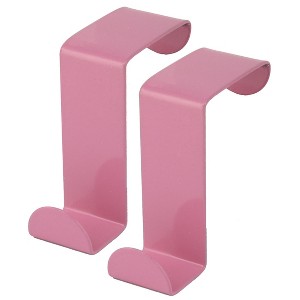 Unique Bargains Household Clothes Towel Metal Z Shaped Over Door Hooks - 1 of 4