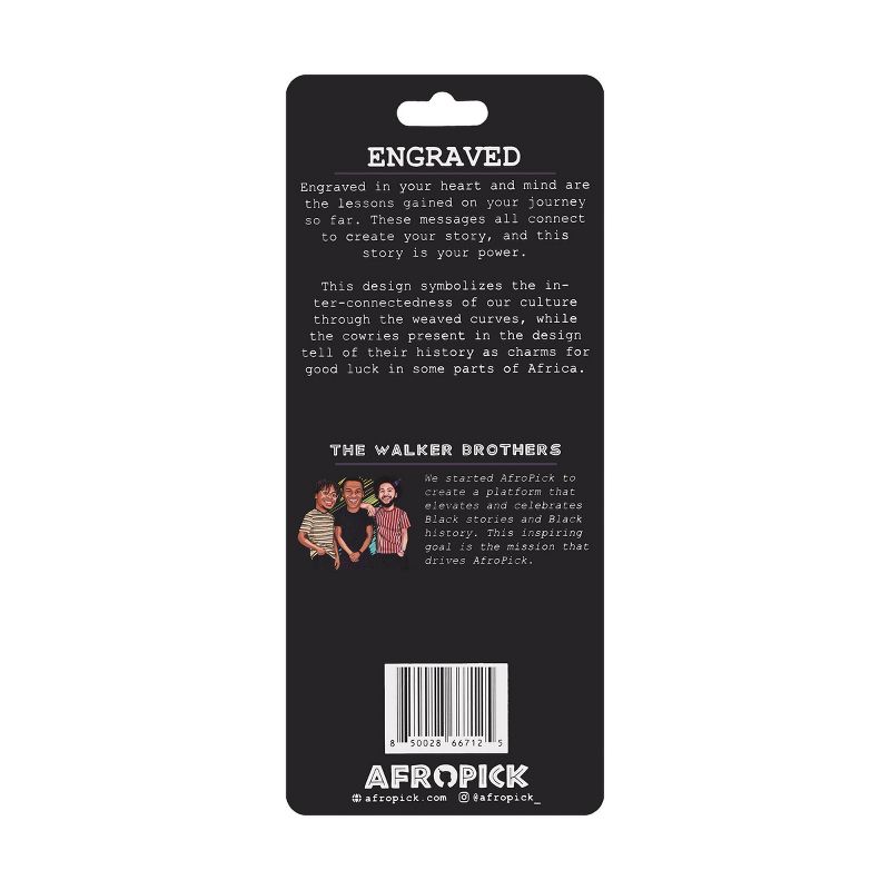 AFROPICK Hair Pick Engraved Hair Comb, 5 of 7