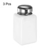 Unique Bargains Plastic Makeup Remover Nail Polish Push Down Alcohol Dispenser Bottles 3 Pcs 6.7oz White - 3 of 4