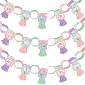 Big Dot of Happiness Pajama Slumber Party - 90 Chain Links and 30 Paper Tassels Decoration Kit Girls Sleepover Birthday Party Paper Chains Garland 21' - 1 of 4