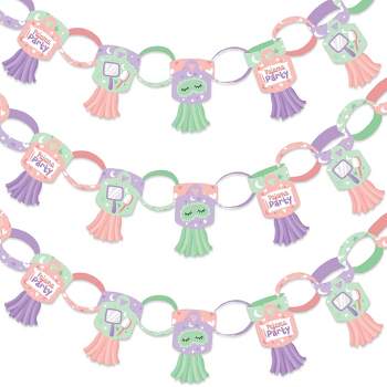 Big Dot of Happiness Pajama Slumber Party - 90 Chain Links and 30 Paper Tassels Decoration Kit Girls Sleepover Birthday Party Paper Chains Garland 21'