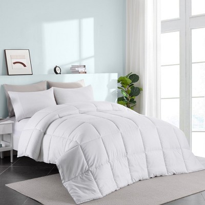 Peace Nest Medium Weight Down Alternative Comforter Duvet Insert, White/Clover, Full/Queen