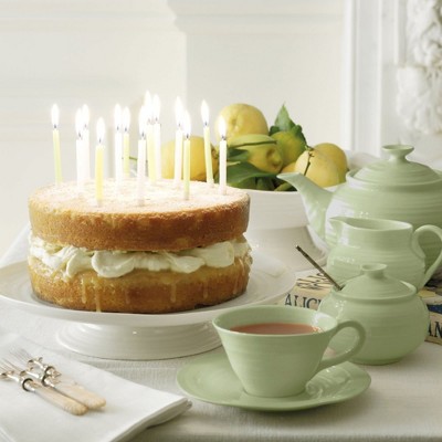 Celadon Ceramic Teacup and Saucer Set, 8 Oz