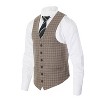 Gioberti Men's 6 Button Slim Fit Formal Herringbone Tweed Vest - 3 of 3
