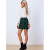 Allegra K Women's Corduroy Vintage Button Decor Ruffled Trim High Waist Mini Skirt - 3 of 4
