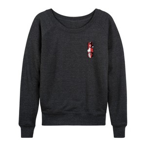 Women's - Pokémon - Red & Black Theme Lightweight French Terry Wide Neck Long Sleeve Shirt - 1 of 4