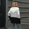 Women Pullover Loose Long-Sleeved Hooded Top With Contrast Color Stitching And Zipper - 4 of 4