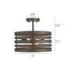 Chloe Lighting Paisley Farmhouse 2 Light Rubbed Bronze Semi-Flush Ceiling Fixture 13" Wide - 4 of 4