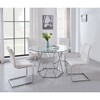 Polyurethane Escondido Side Chair (Set of 2) with Quilted Mid-Century Modern Design, C-Shaped Chrome Base, Levelers - 4 of 4