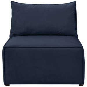 French Seamed Armless Chair in Velvet Navy - Cloth & Co., Velvet Blue