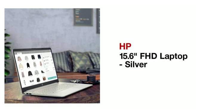 HP 15.6&#34; FHD Laptop - AMD Ryzen 5 Processor - 8GB RAM - 512GB SSD Flash Storage - Windows 11 Home in S Mode - Silver (15-ef2040tg), 2 of 11, play video