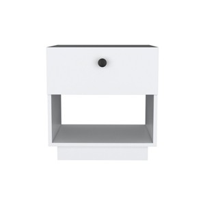 GlasFlength Nightstands Modern Nightstand Bedroom Nightstand Bedside Table with Drawer Open Shelf for Living Room, White, 15.75"*18.5"*19.69" - 1 of 4