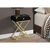 Monarch Specialties Accent Table Side End Nightstand Lamp Storage Drawer Living Room Bedroom Metal Laminate Brown Gold Contemporary Modern - 2 of 4
