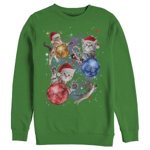 Men's Lost Gods Xmas Cats in Space Sweatshirt - 1 of 4