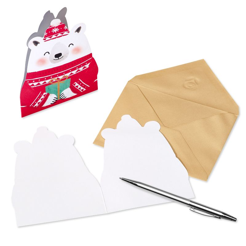 10ct Polar Bear Blank Christmas Cards, 4 of 8
