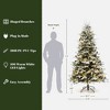 LuxenHome 7.5Ft Pre-Lit Lightly Flocked Artificial Christmas Tree with Pinecones and Metal Stand Green - 3 of 4