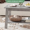 Coolmee 2 Tier Coffee Table, Rustic Wood Living Room Tables with Open Rectangular Storage Compartment, Coffee Tables for Living Room, Home Office - 4 of 4
