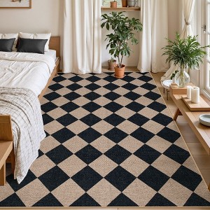 Lahome Diamond Grid Faux Jute Rectangular Indoor Area Rug - 1 of 4