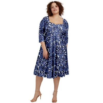 June + Vie by Roaman's Women's Plus Size Sweetheart Swing Dress