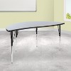Emma and Oliver 60" Half Circle Wave Flexible Collaborative Grey Adjustable Height Activity Table - 2 of 4