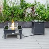 LeisureMod Walbrooke Patio Square Fire Pit and Tank Holder with Slats Design - image 2 of 4