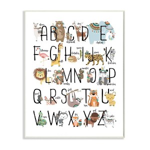 10"x0.5"x15" Boho Animal Abc's Kids' Wall Plaque Art - Stupell Industries: Modern Typography Lithograph, Framed MDF - 1 of 4