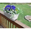 Bloomers Railing Polyethylene Outdoor Planter Pot White 23.75"x9.5" - 3 of 4