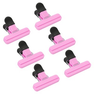 Unique Bargains Plastic Stainless Steel Storage Clips for Food Bag Sealing Paper File Photo 8 Pcs - 1 of 4