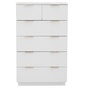Karl Home 6-Drawer White MDF 28.35in. W Chest of Drawer - 1 of 4