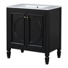 30 Inch Vintage Bathroom Vanity with Sink, Two Doors with Shelf, Soft Close Door Hinges-Christopher Knight Home - 2 of 4