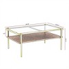 Rectangle Coffee Table, with Gray Tempered Glass top and Legs, Modern Table for Living Room - 2 of 4