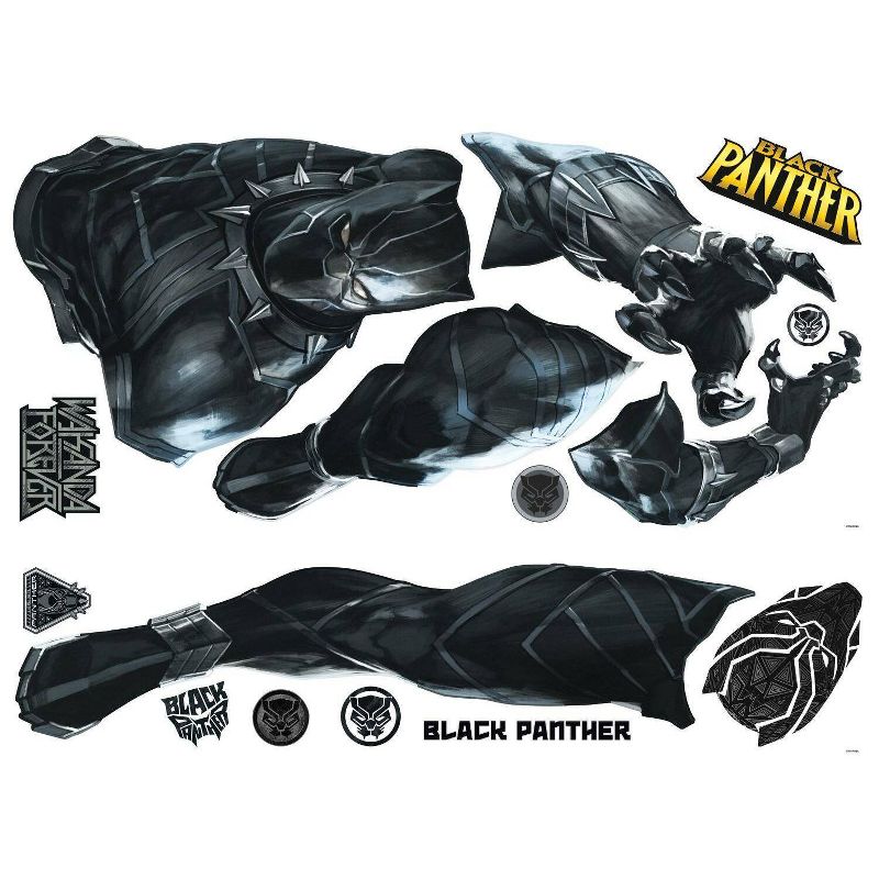 Black Panther Peel and Stick Giant Kids&#39; Wall Decal, 5 of 9