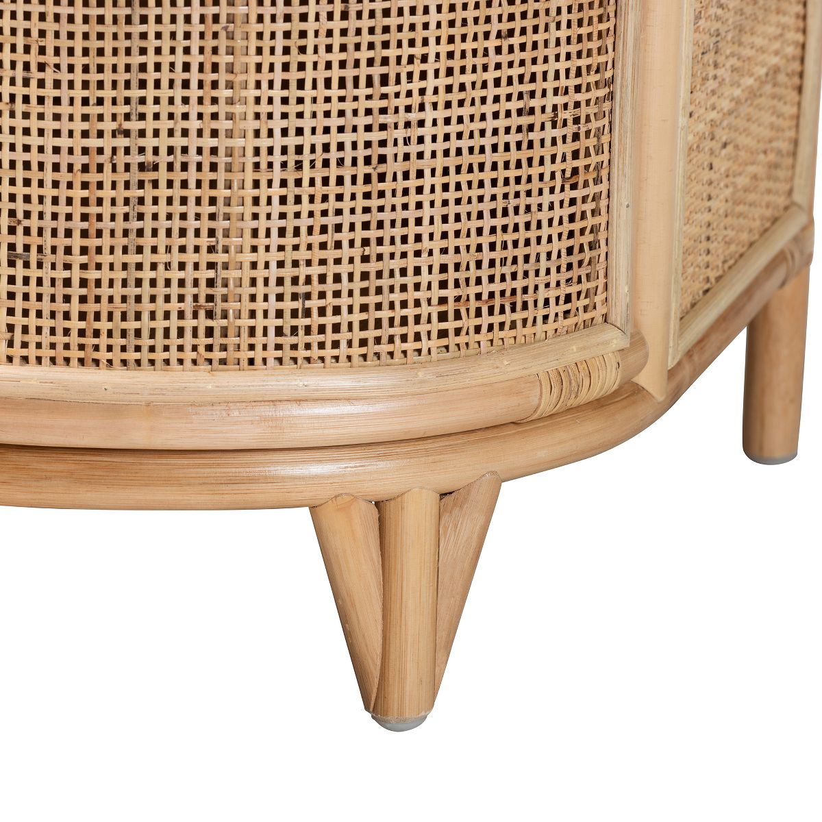bali & pari Oleta Modern Bohemian Natural Brown Rattan 2-Drawer Nightstand - thumbnail 7