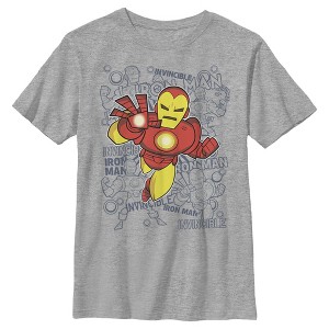 Boy's Marvel Iron Man Text Collage T-Shirt - 1 of 4