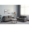 TiramisuBest Sleek Black Contemporary Loveseat, Modern Upholstered Sofa for Living Room or Bedroom - 3 of 4