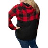 Women's Buffalo Plaid Hoodie - honeyme - 2 of 2
