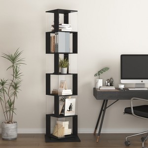 KWPZQEB Bookshelf, Rotating Bookshelves, Home Office Bookcase Shelf Storage Organizer, Free Standing Storage Shelving Unit for Living Room, Bedroom - 1 of 4