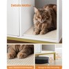 Feandrea Litter Box Enclosure, Modern Cat Litter Box Furniture Hidden, Cat House, Side End Table, 35.4 x 18.9 x 24.2 Inches, White and Gold - 2 of 4